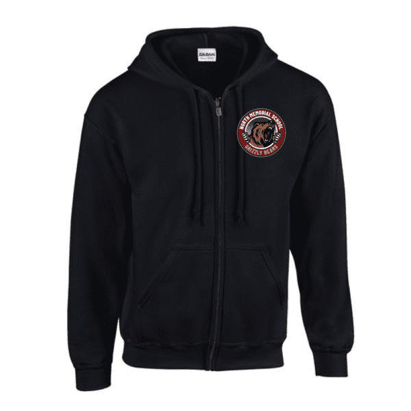 G186 Gildan Heavy Blend 8 oz., 50/50 Full-Zip Hooded Sweatshirt - Black