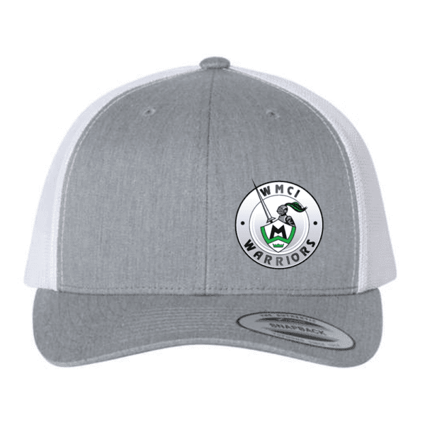 6606 Yupoong Adult Retro Trucker Cap - Heather Grey/White