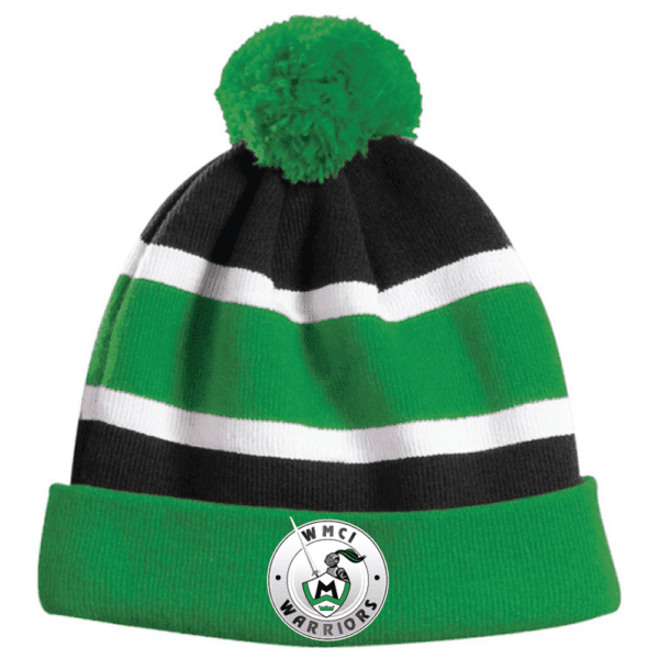 FP561 Microfleece Lined Roll Toque - Black/Kelly Green/White